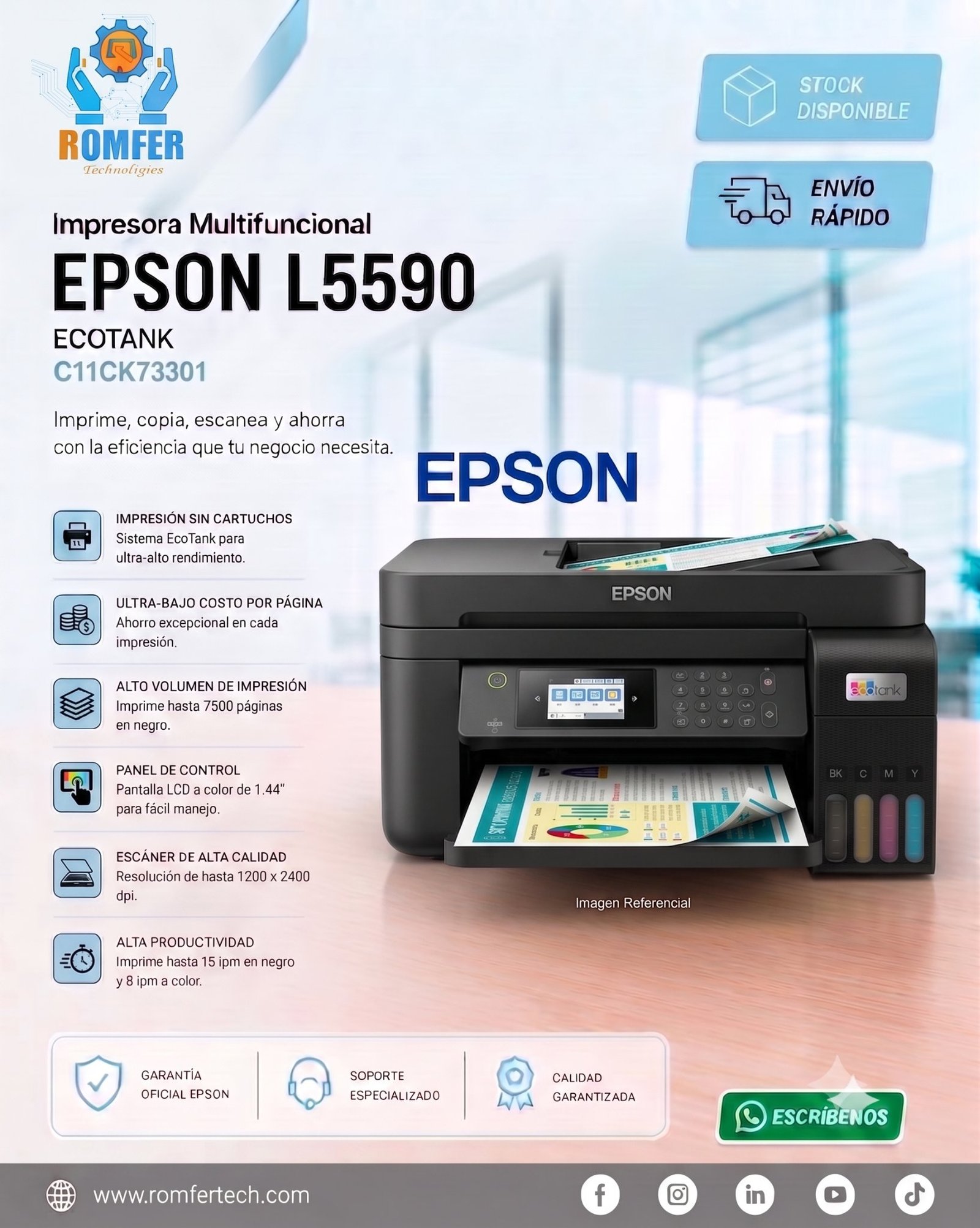 Impresora ecotank l5590 (multifuncional)